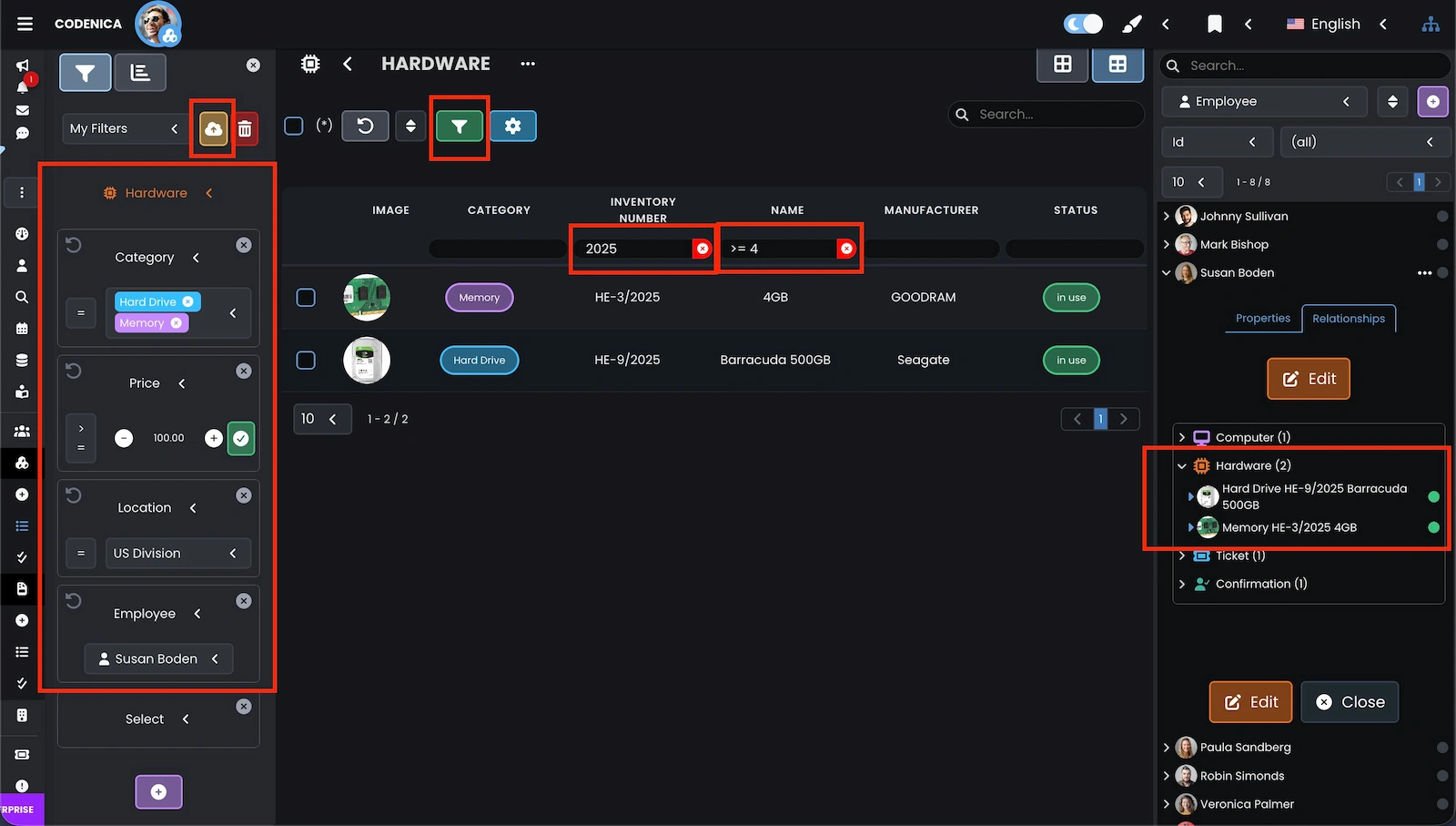 Panel Filter System in IT Management