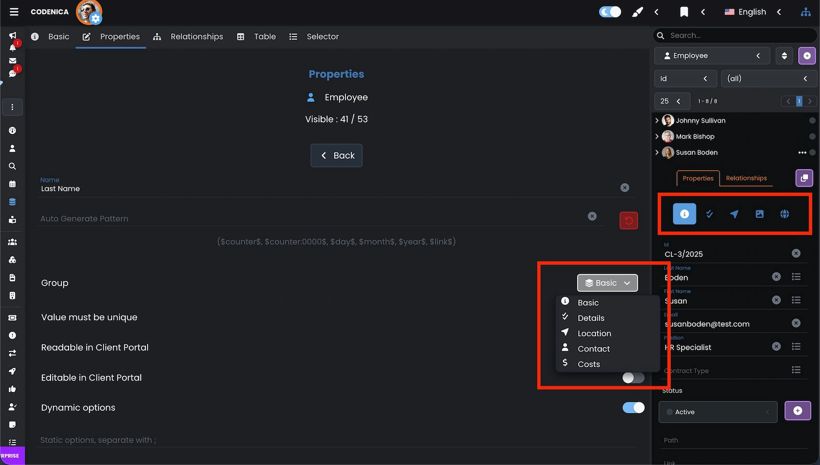 Property groups in Codenica ITSM + ITAM.