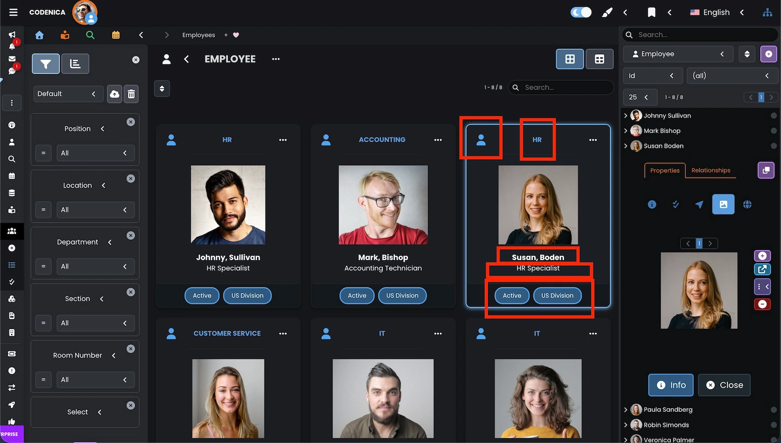 Employee / Client item view in Codenica ITSM + ITAM