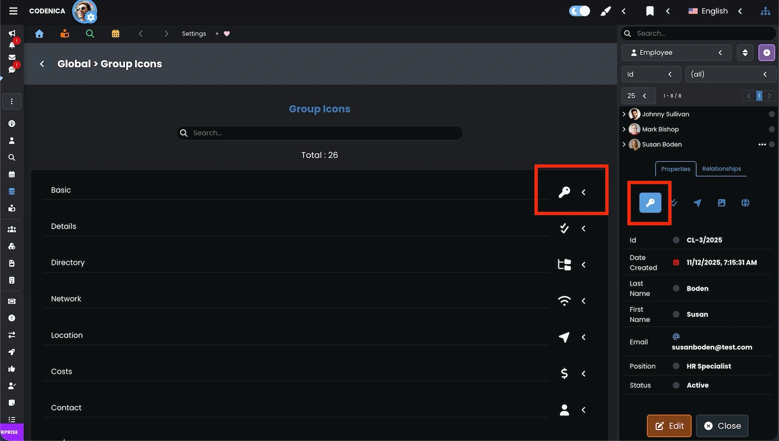 Updated group icon visible inside Codenica ITSM + ITAM.