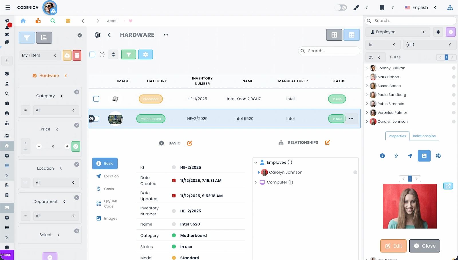 Screenshot showing attached assets and documents.