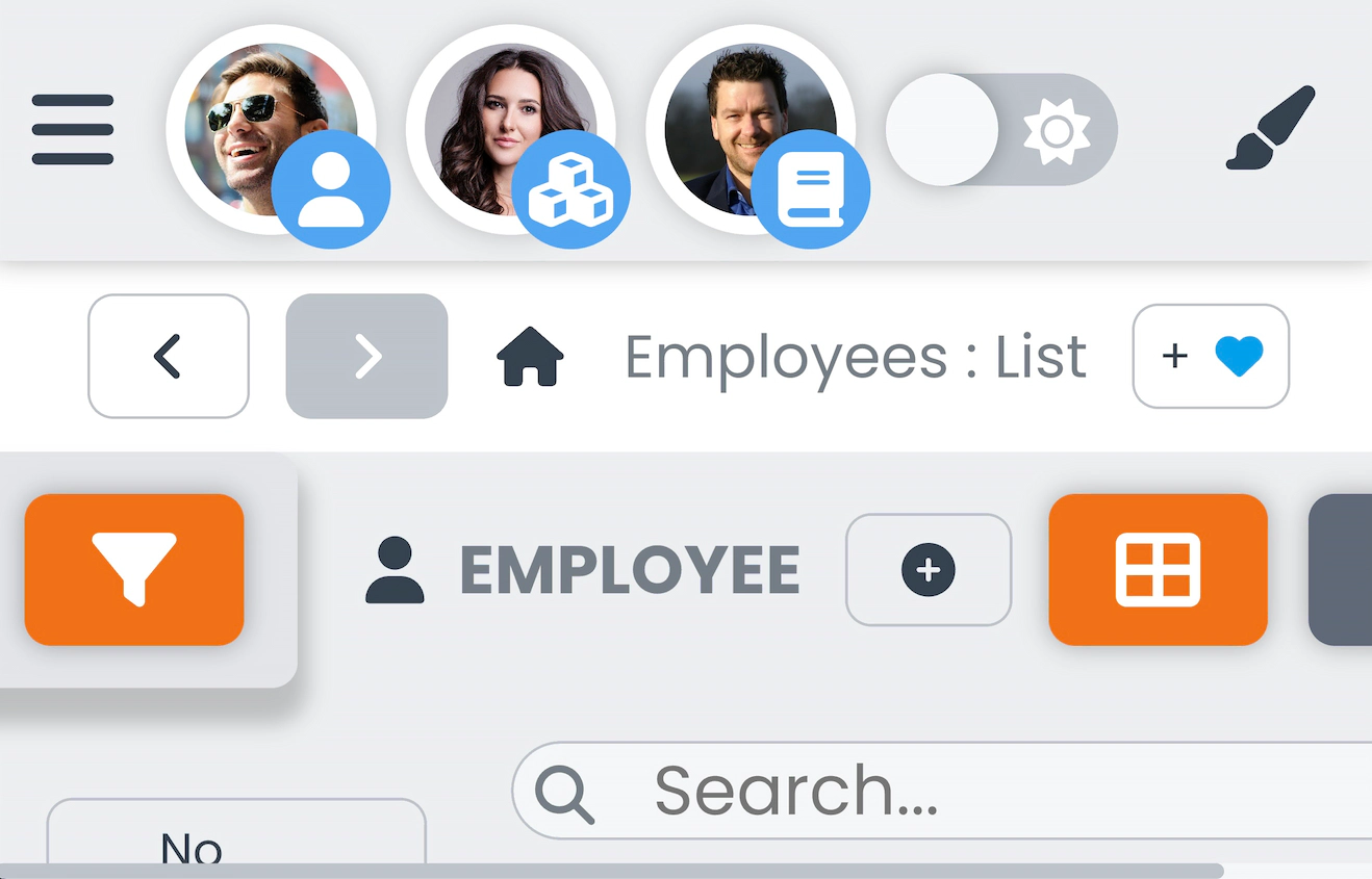 Screenshot of avatars with various icons
