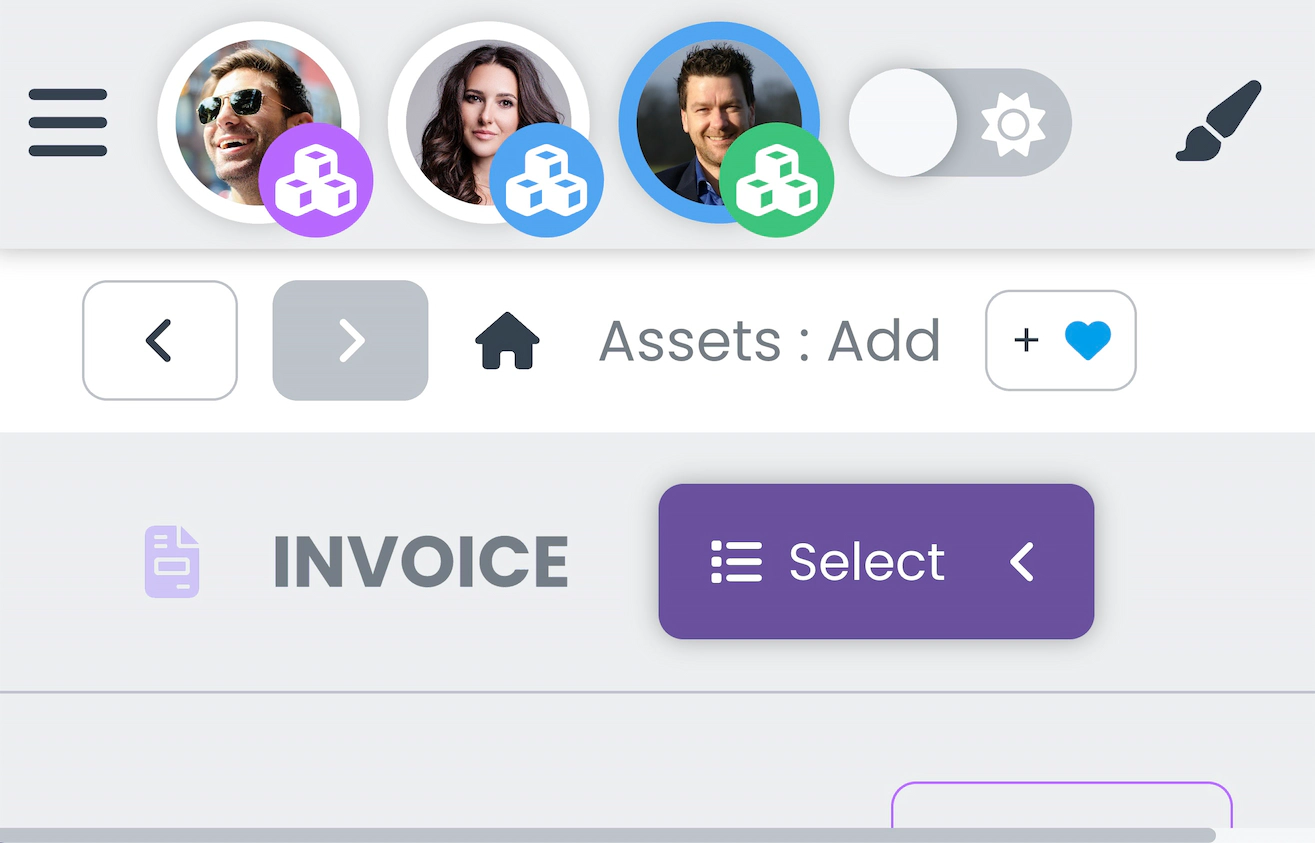 Screenshot of avatars with different icon background colors.