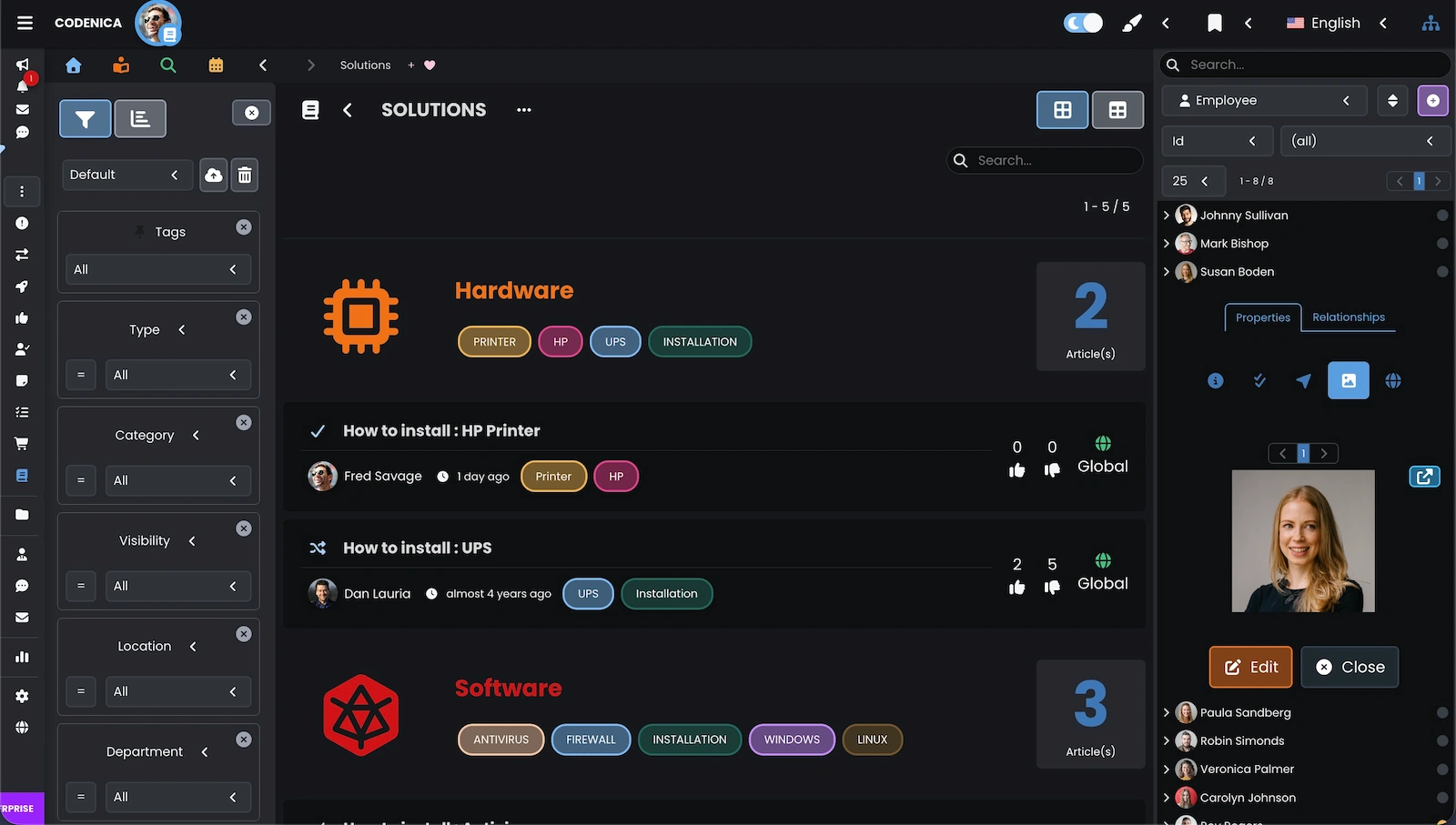 Screenshot showing the k-base in the application