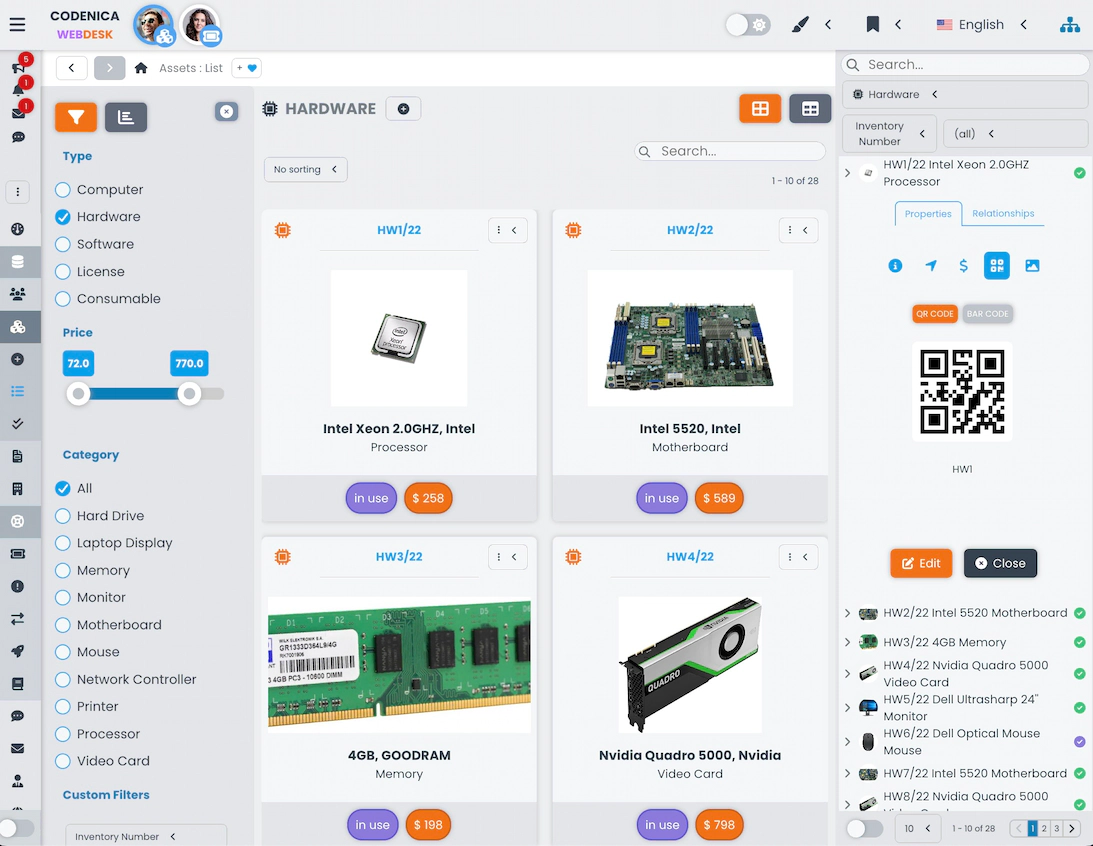 Screenshot showing the Asset Management.
