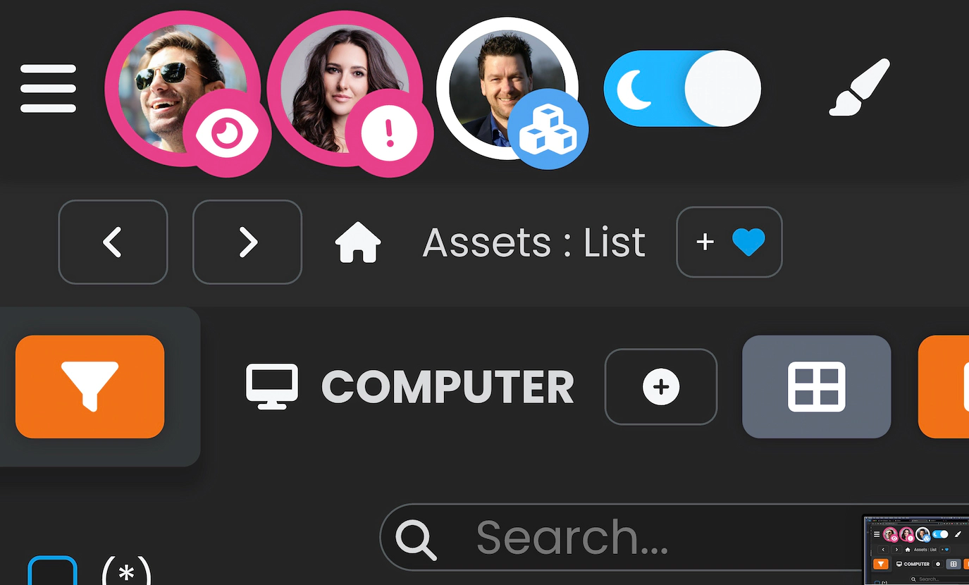 Screenshot showing pink avatar borders.