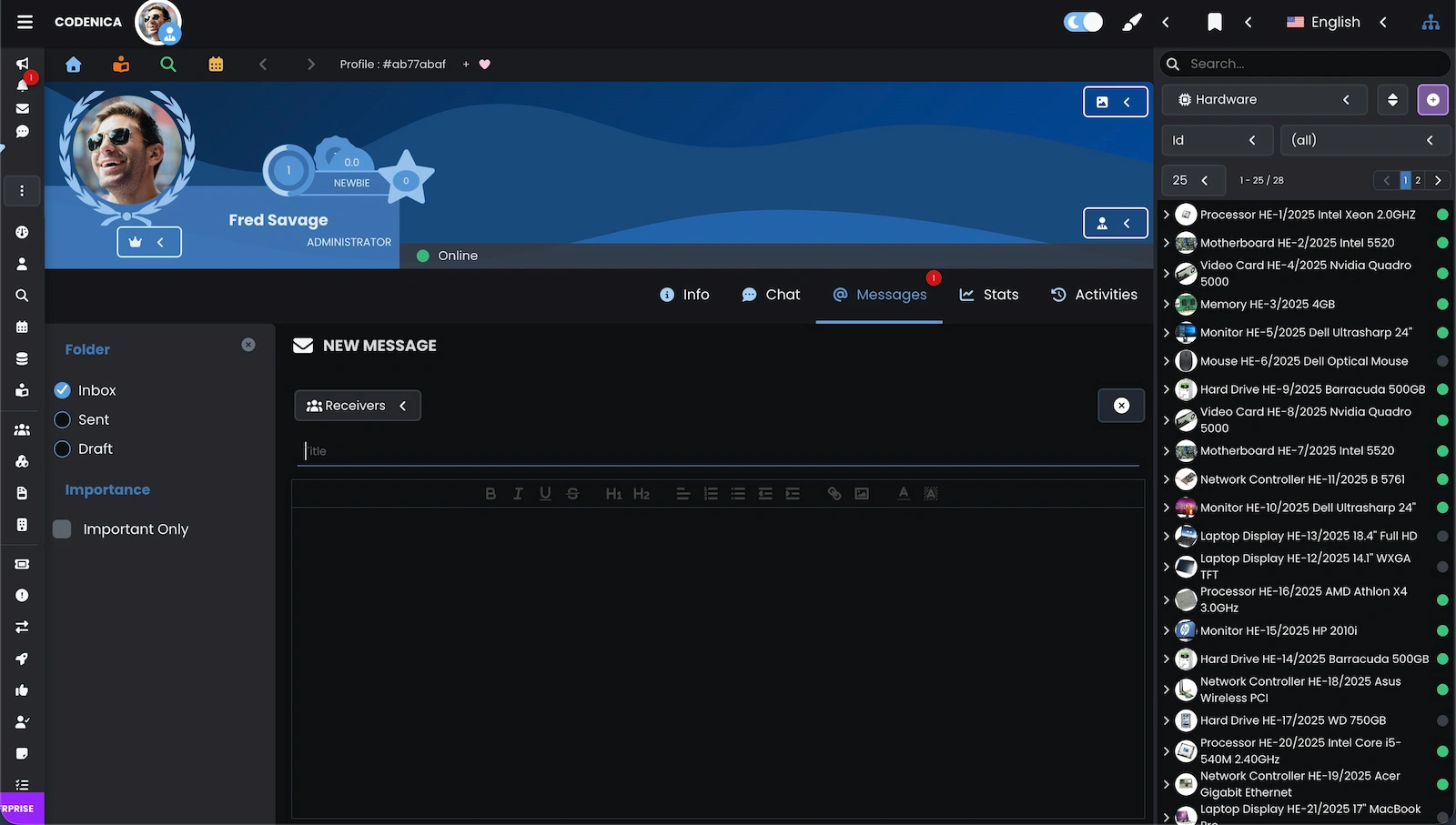 Screenshot showing an open item.