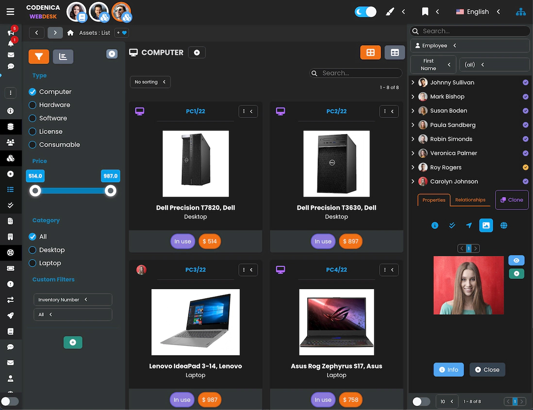 Screenshot showing inventory items.