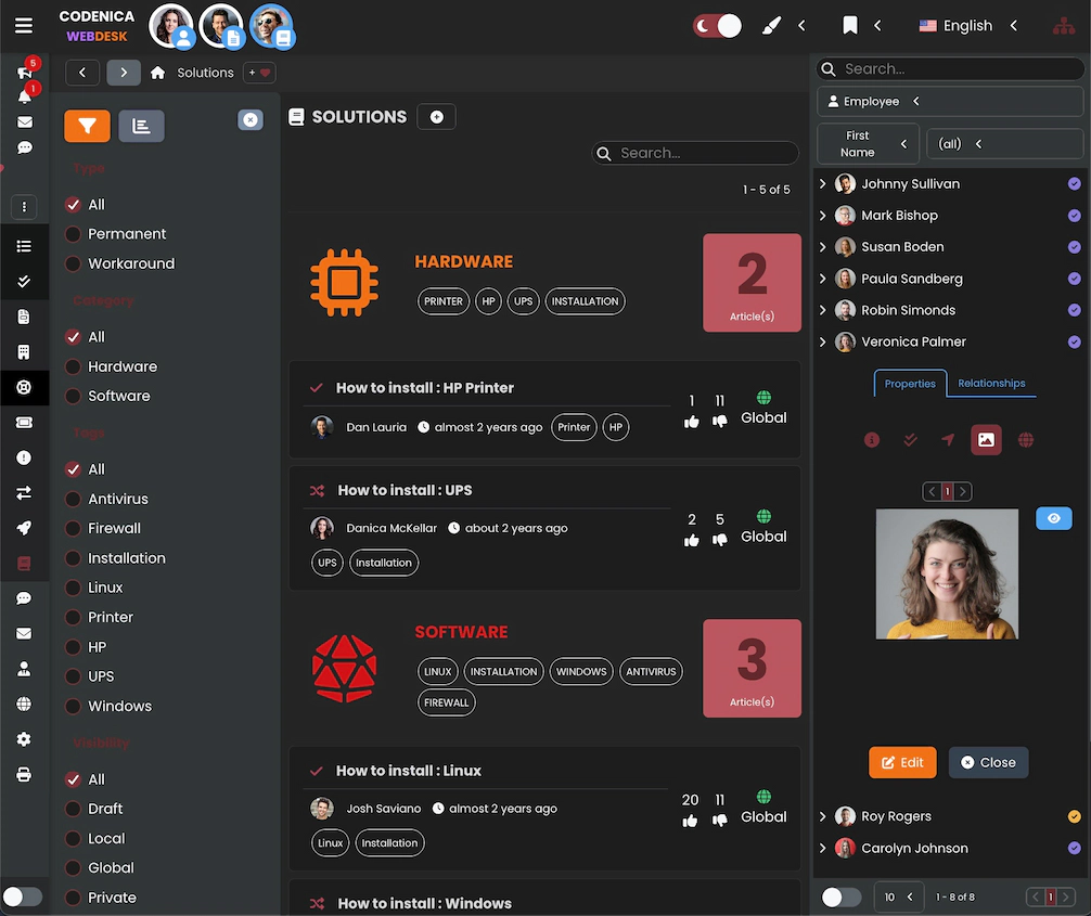 Screenshot showing the k-base in the application